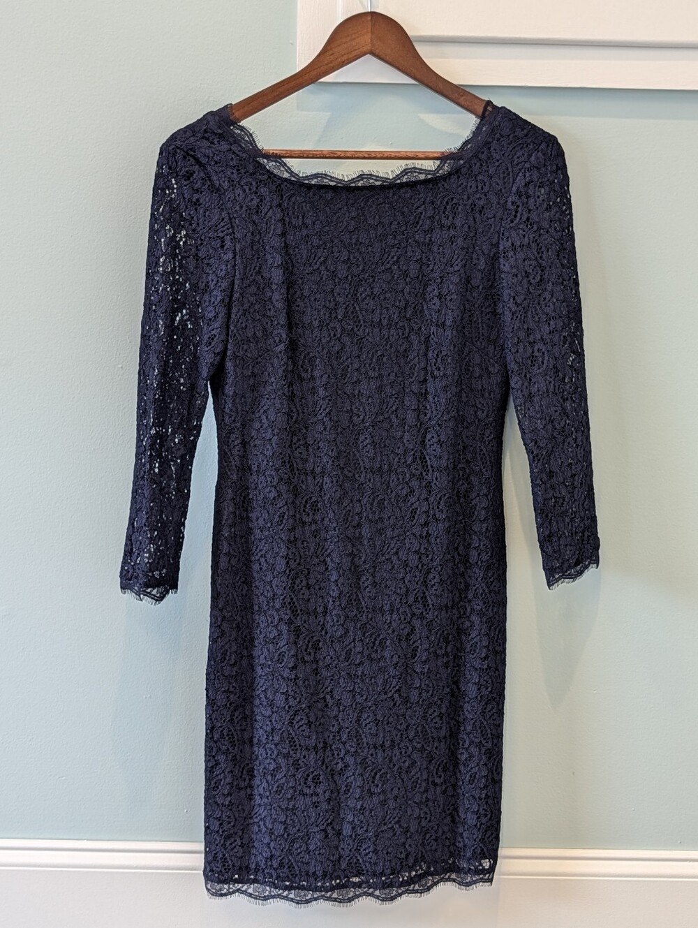 Adrianna Papell Navy Lace Midi Dress